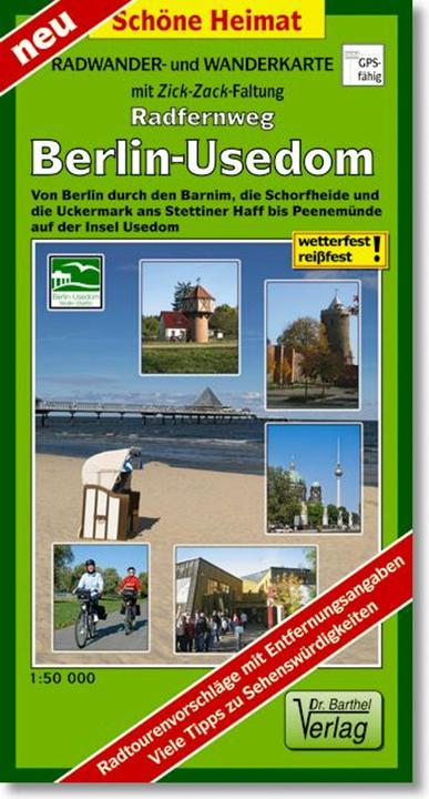 Produktbild Radwander- und Wanderkarte Radweg Berlin-Usedom 1:50000 50000