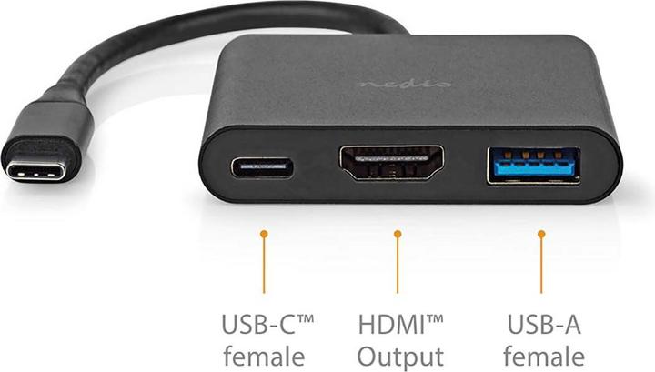 Produktbild Nedis USB Multi-Port-Adapter | USB 3.2 Gen 1 | USB-C™ Stecker | HDMI™ Ausgang / USB-A Buchse / USB-C (USB-C, 1 Ports)
