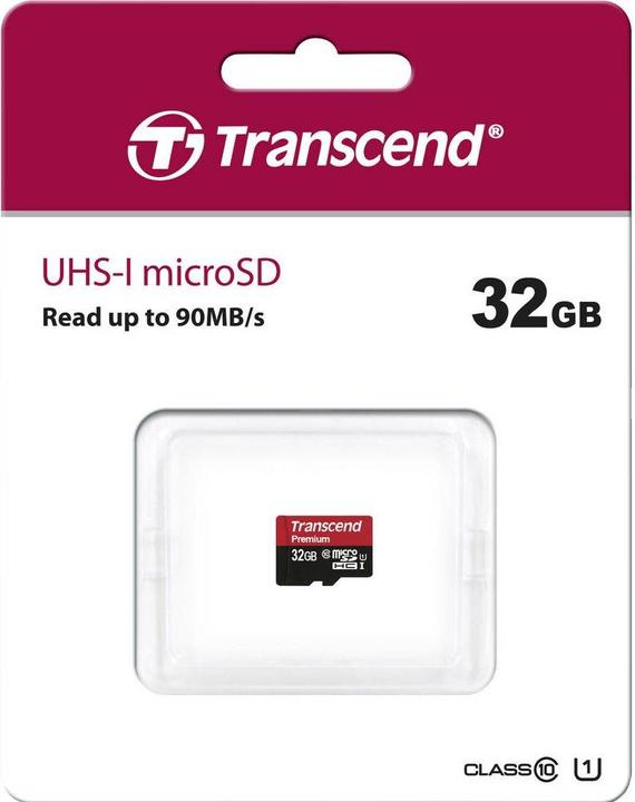 Produktbild Transcend Premium 32GB microSDHC UHS-I Class10 60MB/s MLC (32 GB, microSDHC, U1, UHS-I)