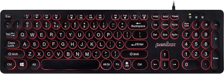 Produktbild Perixx PERIBOARD-317 R DE B Kabelgebunden Tastatur Deutsch, QWERTZ Schwarz Beleu (DE, Kabelgebunden)