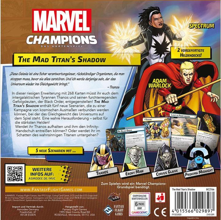 Actual product image FFG FFGD2920 - The Mad Titans Shadow - Marvel Champions: Das Kartenspiel (DE-Erweiterung) (German)
