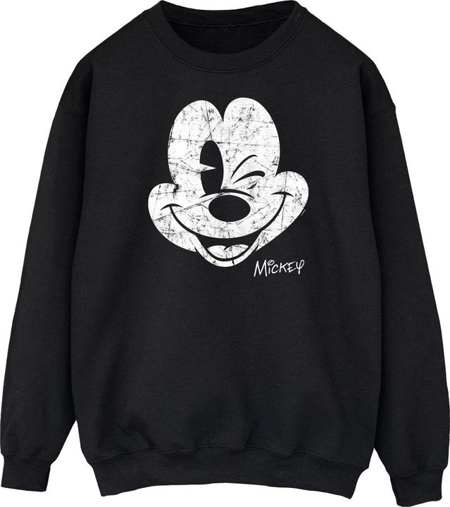 Disney Mens Mickey Mouse Face Sweatshirt