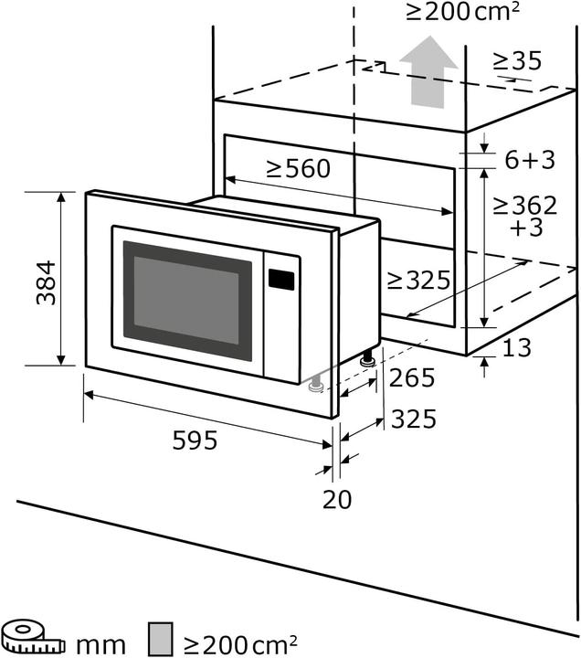 Image du produit Exquisit Micro-ondes encastrable Noir Digital (20 l)