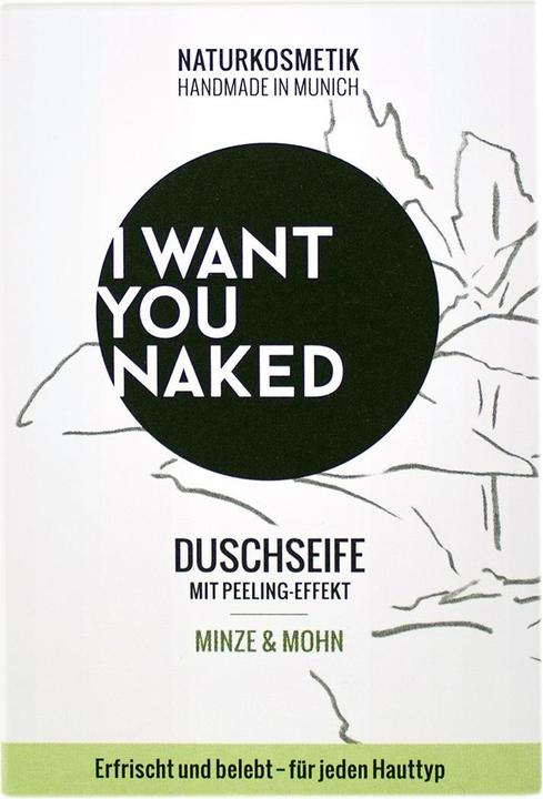 Actual product image I want you naked Shower soap with peeling effect MINT & MOHN