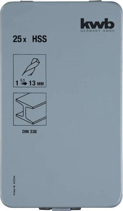 Image du produit kwb 25 forets métal HSS 1-13 Index Cassette (1 mm, 13 mm)