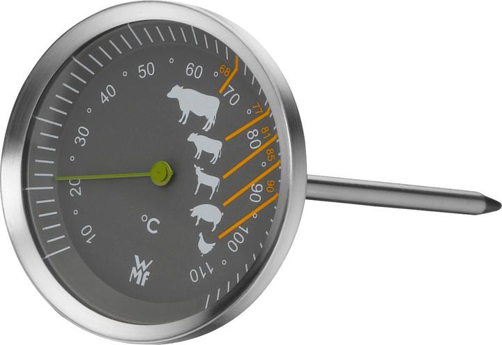 Produktbild WMF Bräter 41x28,5x18cm Deckel Schmortopf 8,5l Thermometer Edelstahl Induktion (25.80 cm, Bräter + Schmortopf, Edelstahl)