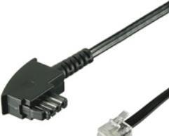 Produktbild Goobay TAE-F-Anschlusskabel (Universal-Pin Out), Schwarz, 6 m
