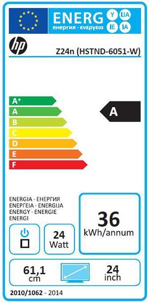 Energie-Label HP Z24n Narrow Bezel Display (1920 x 1200 Pixel, 24")