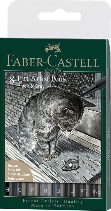 Immagine prodotto Faber-Castell Penna Pitt Artist (Nero, Grigio, 8 x)