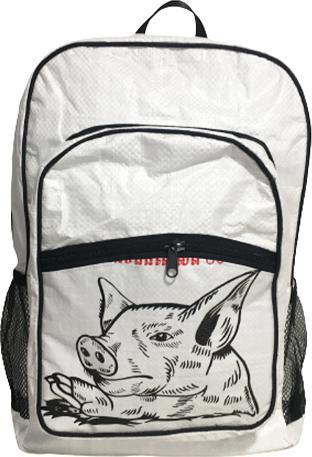 Bekos Upcycling - Grosser Rucksack aus recycelten Futtersäcke Schwein (30 l)