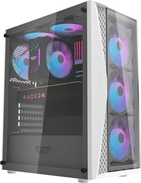 Immagine prodotto Darkflash Tech Case per computer DK352 Plus con 4 ventole (bianco e nero) (ITX, ATX, E-ATX)