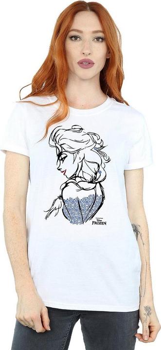 Immagine prodotto Disney Frozen Maglietta boyfriend in cotone Elsa Sketch (L)