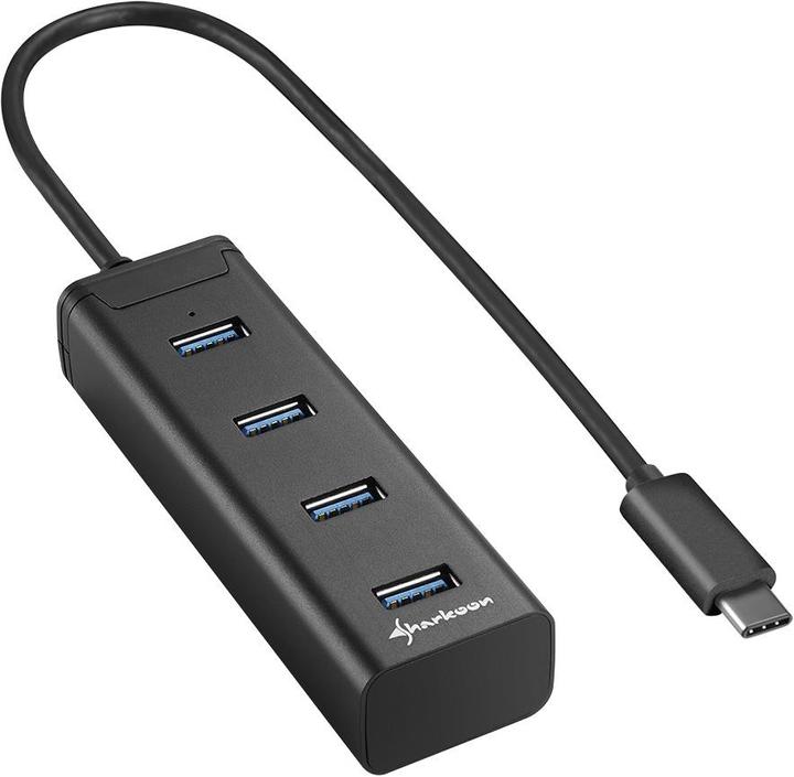 Sharkoon Course de l'aluminium de type C (USB-C, 4 ports)