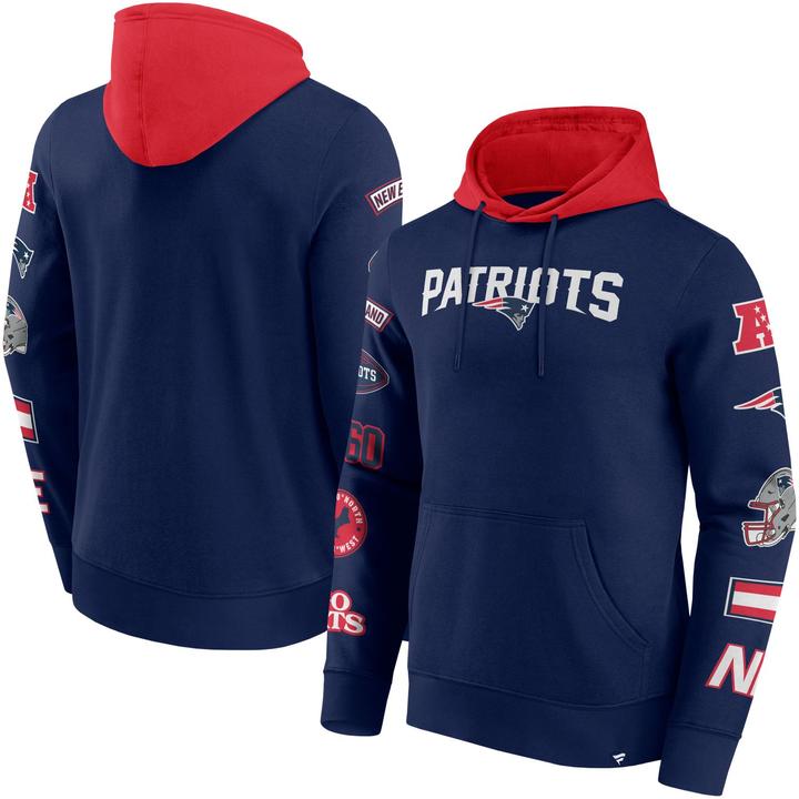 Immagine prodotto Fanatics Felpa con cappuccio con stampa sulle maniche dei New England Patriots NFL - XL (XL)