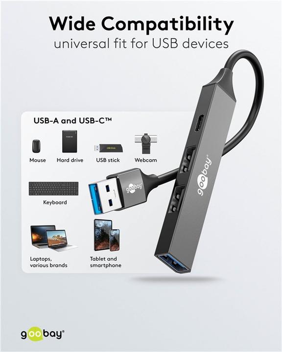 Actual product image Goobay 74458 (USB-A, 4 Ports)