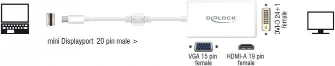 Image du produit Delock Mini Displayport 1.1 à (DVI, HDMI, VGA, 10 cm)