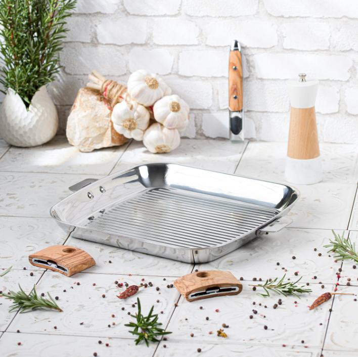 Produktbild Cristel Grillpfanne Casteline 30 x 30 cm, Silber (30 cm, Grillpfanne, Aluminium)