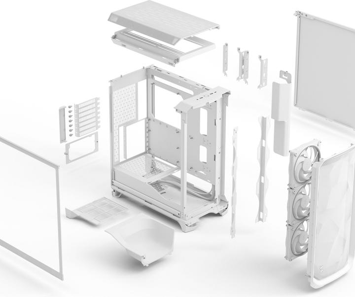 Actual product image Fractal Case Meshify 3 White RGB TG Clear Tint (ATX, Mini-ITX, mATX)