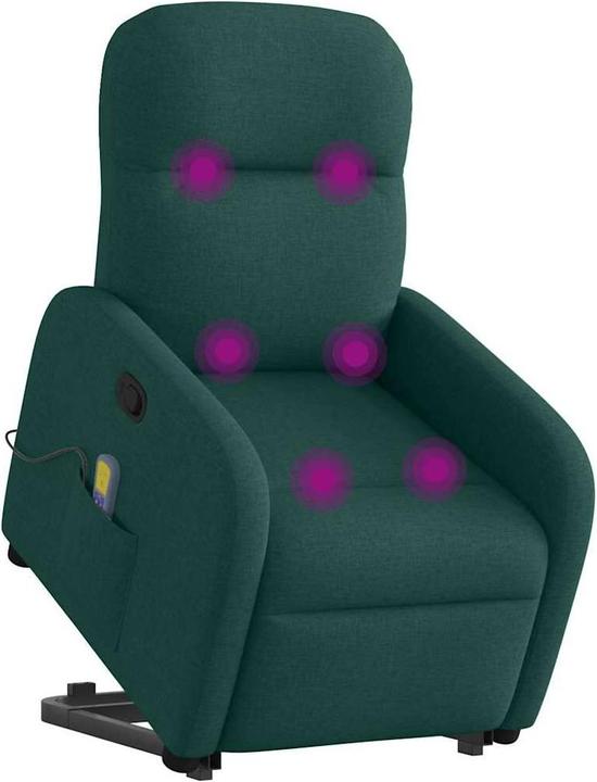 Produktbild VidaXL Massagesessel mit Aufstehhilfe Dunkelgrün Stoff