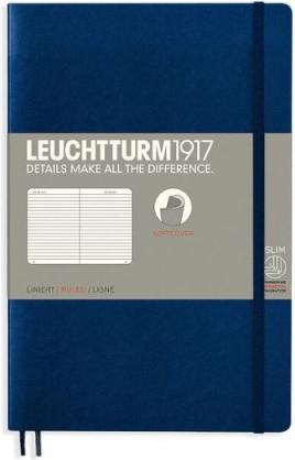 Leuchtturm1917 Marine, Softcover, Paperback (B6+), 123 S., liniert (12.5 x 17.6 cm, Liniert, Weicher Einband)