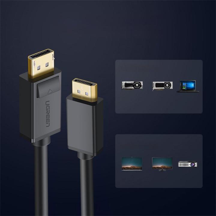 Produktbild Ugreen DisplayPort to DisplayPort Cable DP102, 4K, 3D, 1m (Black) (1 m, DisplayPort)