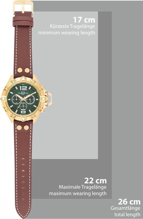 Immagine prodotto Spears & Walker Orologio Varus II al quarzo in vera pelle marrone - 34112 (Cronografo, 49 mm)