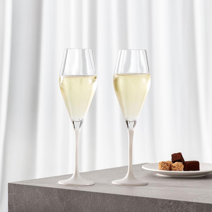 Actual product image Villeroy & Boch Champagne glass, set of 4 Manufacture Rock blanc (26 cl, 4 Glasses, Champagne glasses)