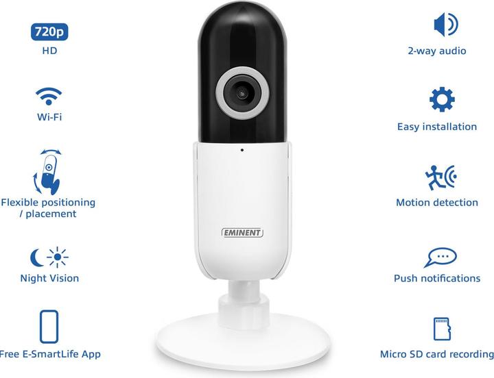 Image du produit Eminent EM6400 Caméra de sécurité IP Caméra de sécurité intérieure Dôme Mur 1280 x 720 pixels (1280 x 720 pixels)