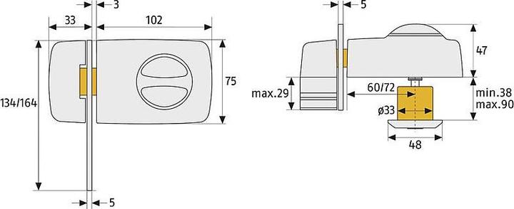 Actual product image Abus 7030 B EK Additional door lock, keyed alike