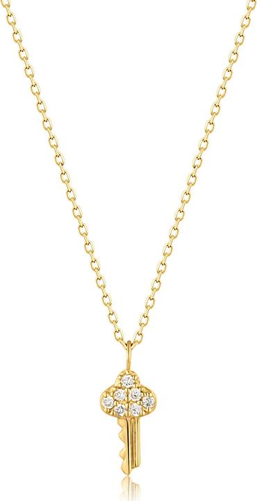 Ania Haie 14Kt Gold Diamond Key Halskette (585er Gelbgold, 40 - 45 cm)