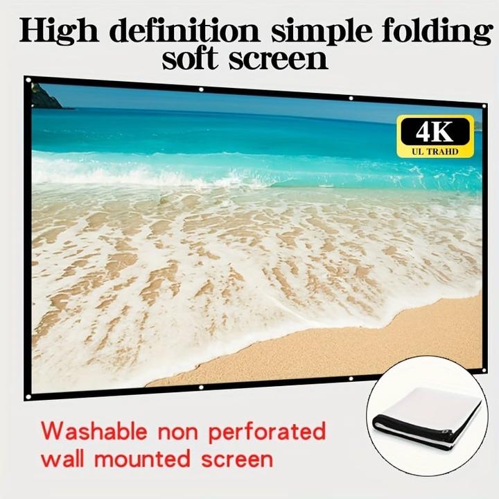 Actual product image PhoneLook Doppelseitige 16:9 Projektionsleinwand mit pflegeleichtem, bügelbarem Stoff (150 Zoll, 381 cm) (150", 16:9)
