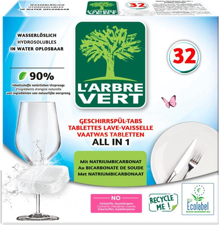 L'arbre vert Trays lave-vaisselle écologique All in 1 32x (Tabs, 32 Washing cycles)