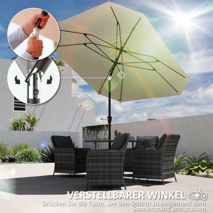 Produktbild Swisshandel24 Sonnenschirm Ø233 cm, Knickfunktion, achteckig, Beige (2.33 m)