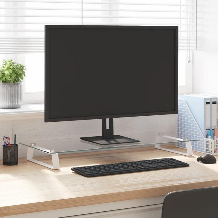 Image du produit VidaXL Support d'écran Blanc 80x35x8 cm verre trempé et