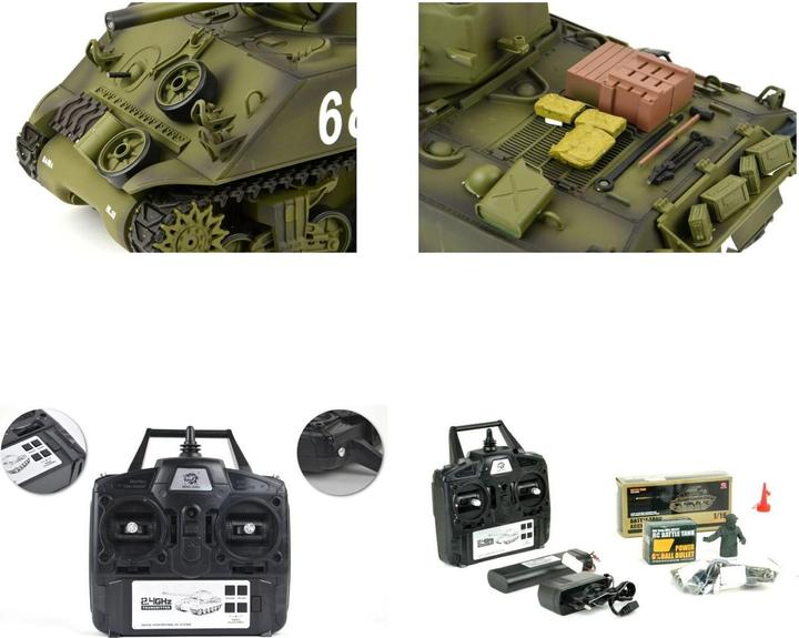Image du produit Es-toys char RC US M4A3 Sherman, 1:16 (RTR Prêt à fonctionner)