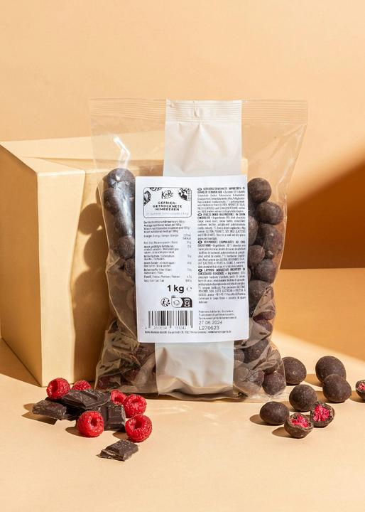 Immagine prodotto KoRo Gefriergetrocknete Himbeeren in dunkler Schokolade (1000 g)