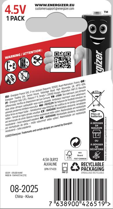 Produktbild Energizer Max (1 Stk., 3R12)