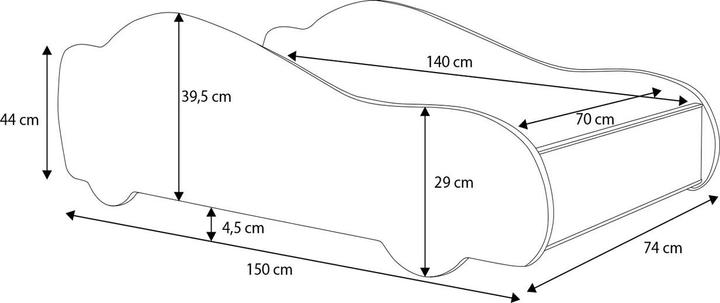 Immagine prodotto ADRK Furniture Letto con materasso CAR 4x4 140x70 (140 x 70 cm)