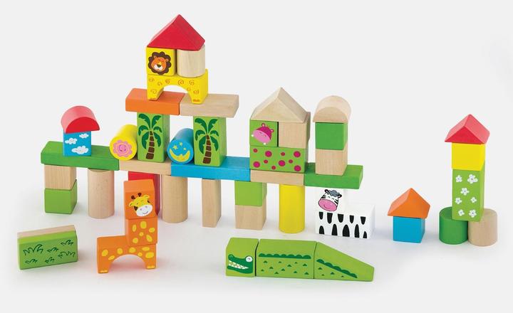 Viga Toys Wooden building blocks zoo 50 pieces