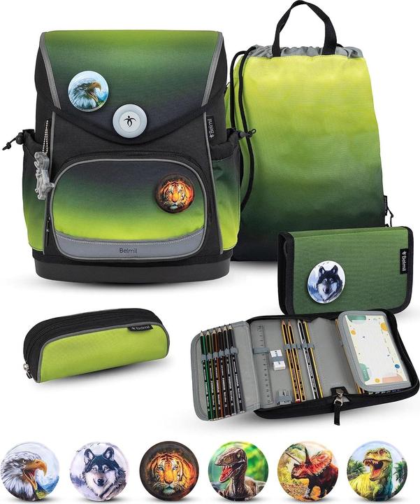Actual product image Belmil Ergonomisches Schulranzen-Set (5-teilig) Compact Plus mit Brust- & Hüftgurt (19 l)