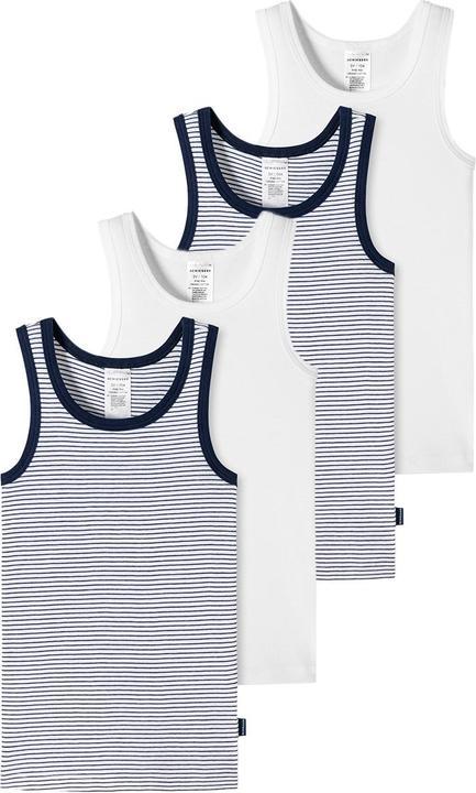 Schiesser 4er Pack Kids Boys Feinripp Organic Cotton Unterhemd