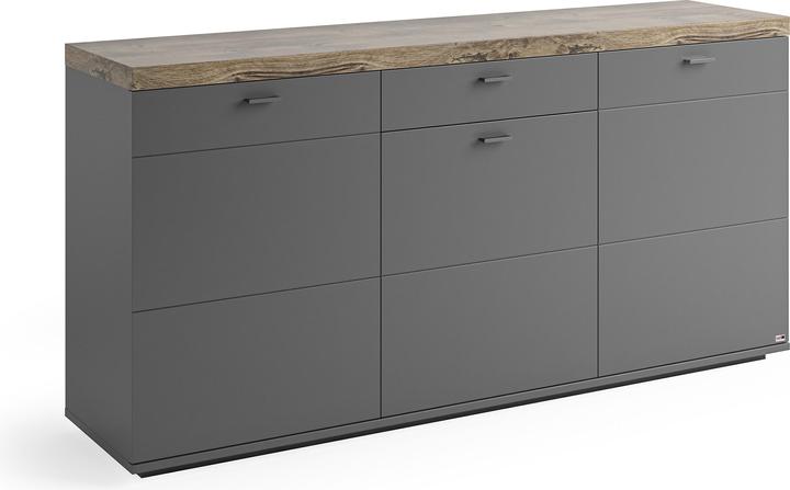 Actual product image Set One by Musterring Set One Lancaster TYPE 55 Sideboard dismantled Grey Antracite/Oak Ribbeck Cognac