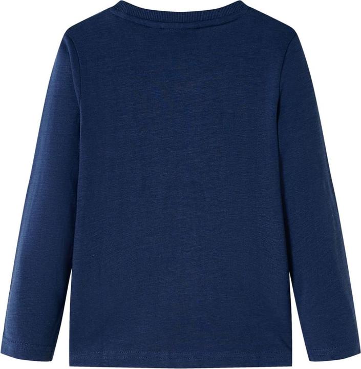 Actual product image VidaXL Children's long-sleeved shirt navy blue melange 116,Material: 100 (116)