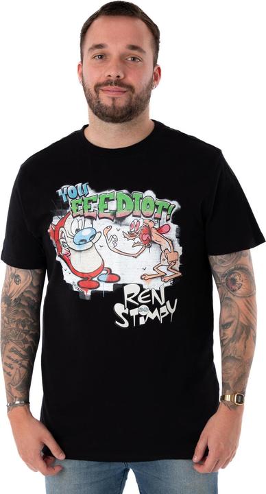 Immagine prodotto Ren & Stimpy Maglietta Graffiti Maniche Corte Uomo (M)