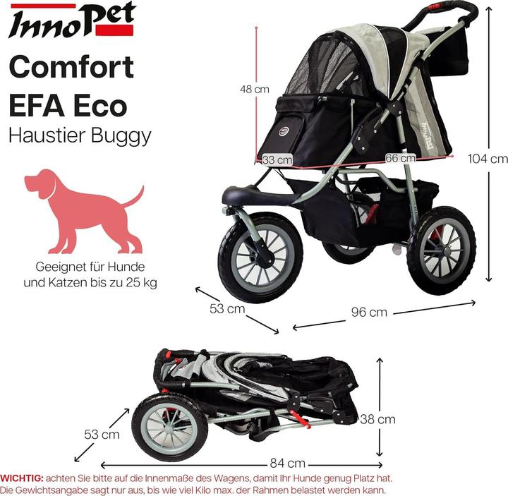 Produktbild InnoPet Hundebuggy Comfort Efa Eco mit EVA-Rädern (Hund)