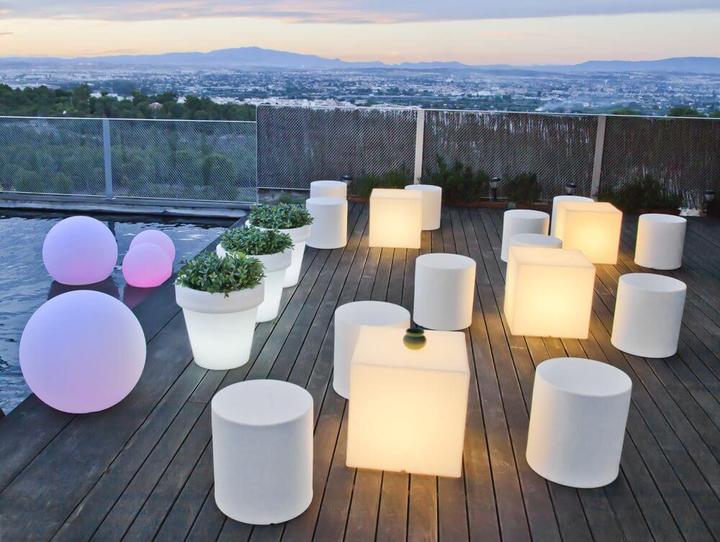 Productafbeelding Newgarden MAGNOLIA 45 LED bloempot, plantenbak met verlichting groot buiten E27 ø45x43cm IP65 (E27, IP65)