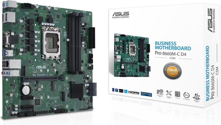 Produktbild ASUS PRO B660M-C D4 CSM (LGA 1700, Intel B660, mATX)