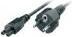 Image du produit Wortmann Kabel Netz 3 pol. SchuKo -> Kleeblatt Stecker gerade 0,6m (1 m)