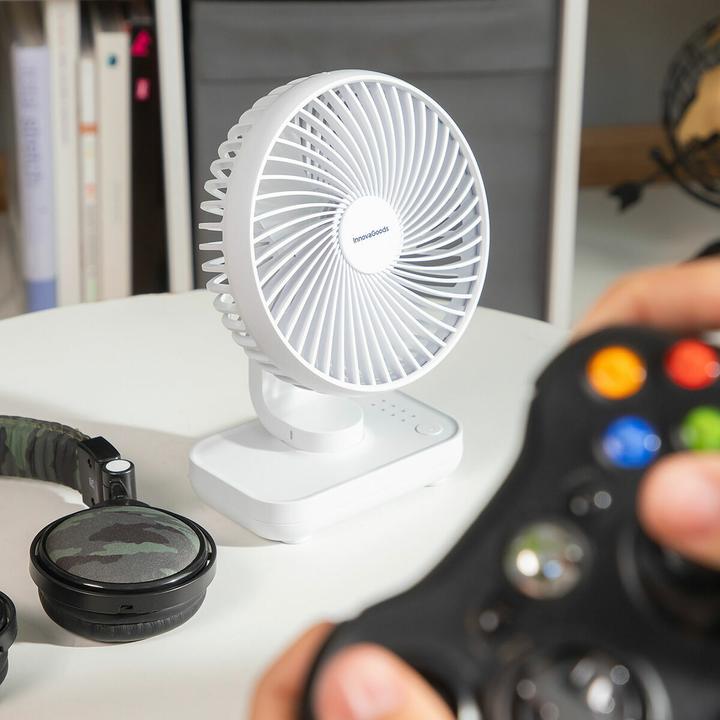 Productafbeelding InnovaGoods Oplaadbare bureauventilator Fanrec Ø5,4" 3600 mAh / 13,3 W (40 dB)