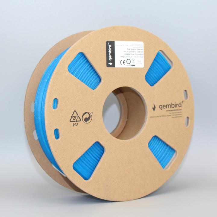 Actual product image Gembird Filament cassette PLA galaxy narrow spool (PLA, 1.75 mm, 1000 g, Blue)